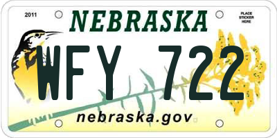 NE license plate WFY722