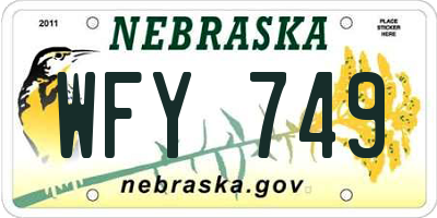 NE license plate WFY749
