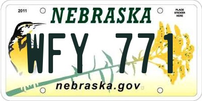 NE license plate WFY771