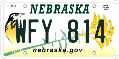 NE license plate WFY814