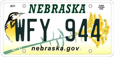 NE license plate WFY944