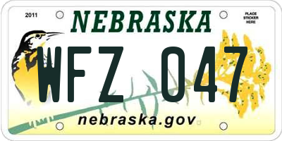 NE license plate WFZ047