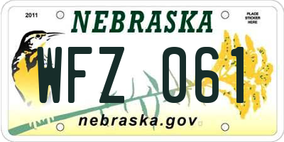 NE license plate WFZ061