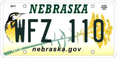 NE license plate WFZ110