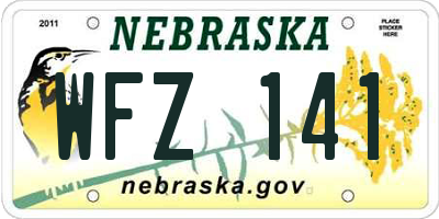 NE license plate WFZ141