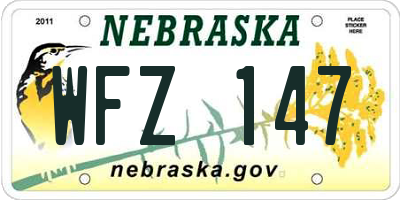 NE license plate WFZ147