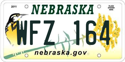NE license plate WFZ164