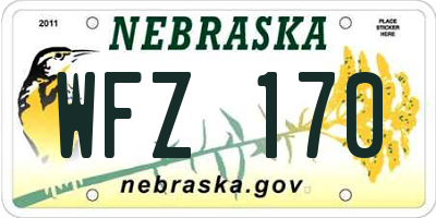 NE license plate WFZ170