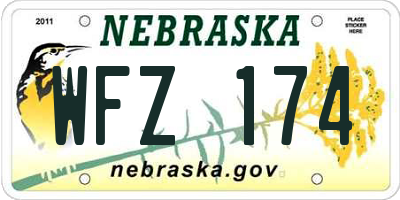 NE license plate WFZ174