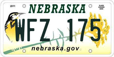 NE license plate WFZ175