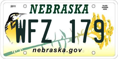 NE license plate WFZ179