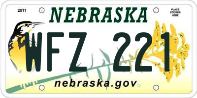NE license plate WFZ221