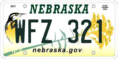 NE license plate WFZ321