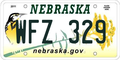 NE license plate WFZ329