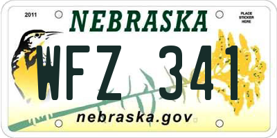 NE license plate WFZ341