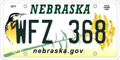 NE license plate WFZ368