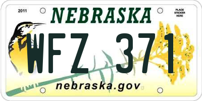 NE license plate WFZ371