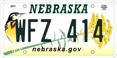 NE license plate WFZ414