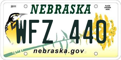 NE license plate WFZ440