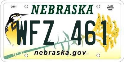 NE license plate WFZ461