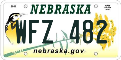 NE license plate WFZ482