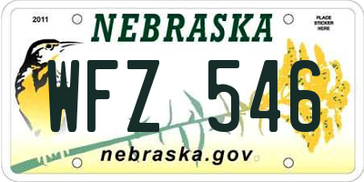 NE license plate WFZ546