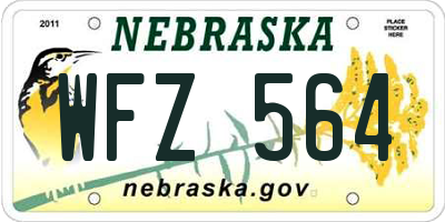 NE license plate WFZ564