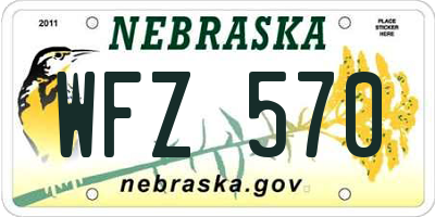 NE license plate WFZ570
