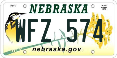 NE license plate WFZ574