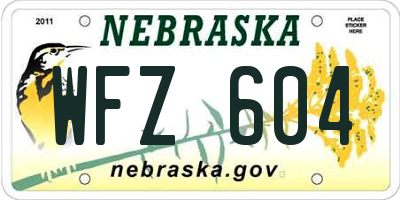 NE license plate WFZ604