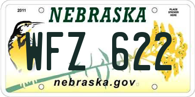 NE license plate WFZ622