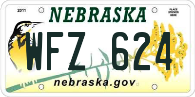 NE license plate WFZ624