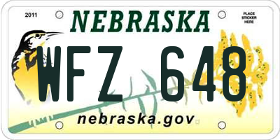 NE license plate WFZ648