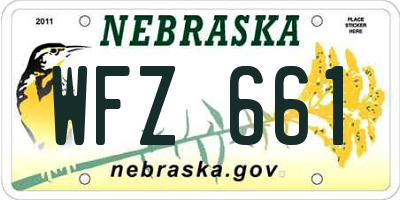 NE license plate WFZ661