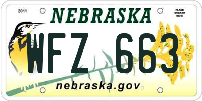 NE license plate WFZ663