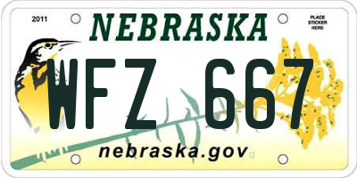 NE license plate WFZ667