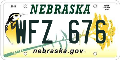 NE license plate WFZ676
