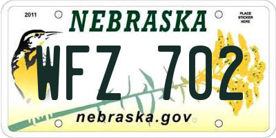 NE license plate WFZ702