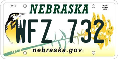 NE license plate WFZ732