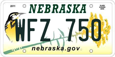 NE license plate WFZ750