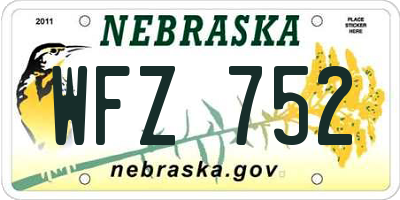 NE license plate WFZ752