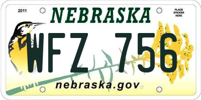 NE license plate WFZ756