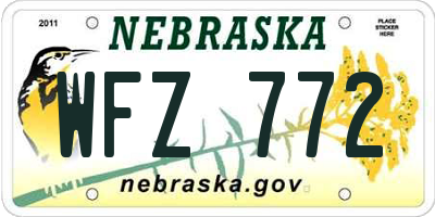 NE license plate WFZ772