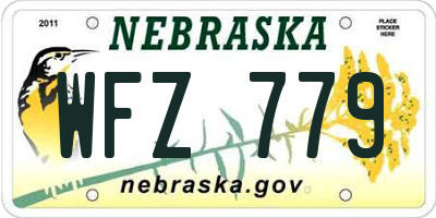 NE license plate WFZ779