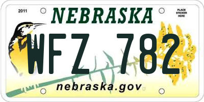 NE license plate WFZ782