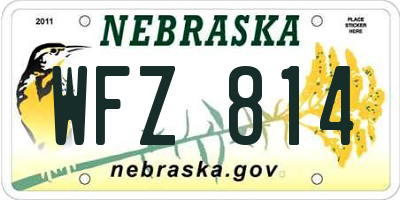 NE license plate WFZ814