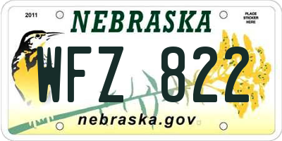 NE license plate WFZ822