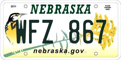 NE license plate WFZ867