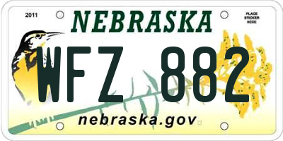 NE license plate WFZ882
