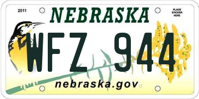 NE license plate WFZ944